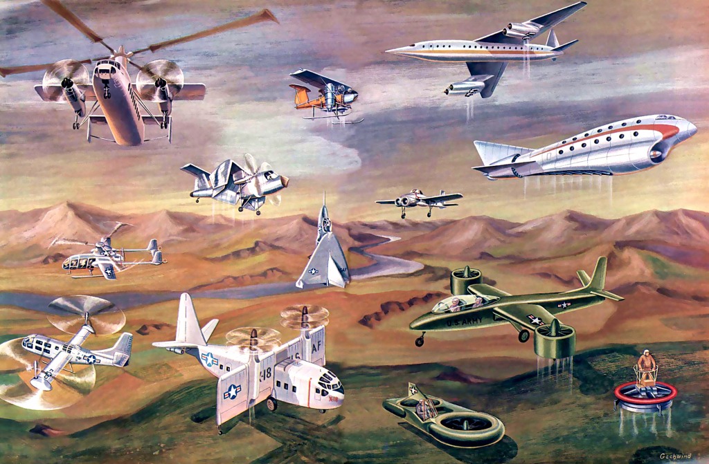 1958 et le monde de demain jigsaw puzzle in Aviation puzzles on TheJigsawPuzzles.com
